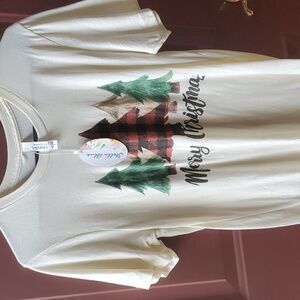 Bella Canvas Christmas Tree  Cream Tee